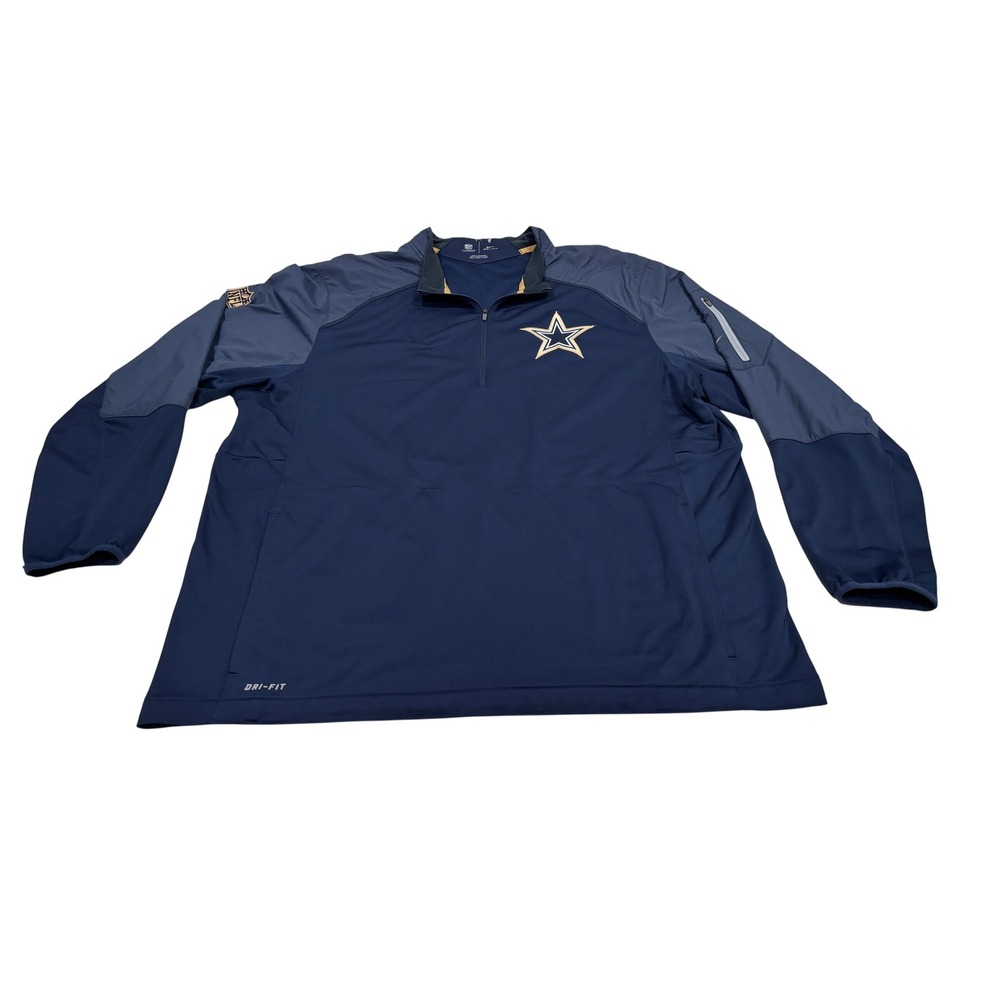 Nike NFL Dallas Cowboys Dri-FIT Quarter Zip Pullover Men XXL Navy Blue 0058